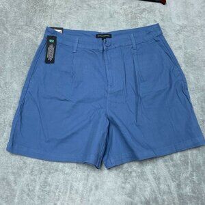 Banana Republic Women’s Pleated Front Shorts Size 12 Blue Cotton a1541